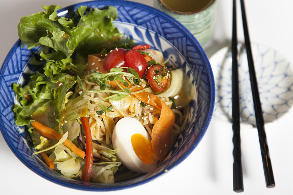 Ramen noodle salad with egg + miso dressing8